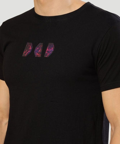 Men's Black Solid Half Sleeves Regular Fit T-Shirt
