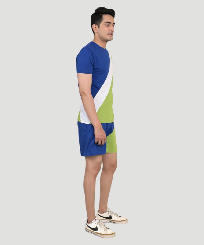 Indusvale Men's Multicolor Colorblock Regular Fit Shorts